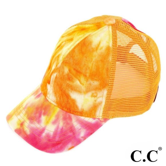 Pink Peplum Boutique Other - Tie Dyed Pony Trucker Cap With Mesh Back